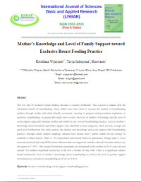 Mother’s Knowledge and Level of Family Support towardExclusive Breast  Feeding Practic