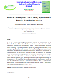 Mother’s Knowledge and Level of Family Support toward Exclusive Breast Feeding Practice