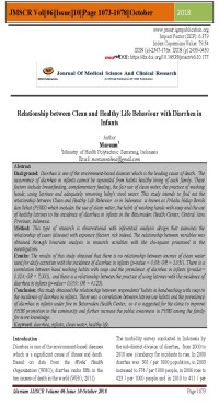 Relationship between Clean and Healthy Life Behaviour with Diarrhea in Infants