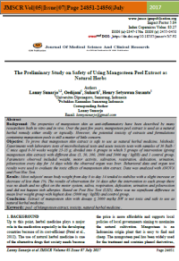 The Preliminary Study on Safety of Using Mangosteen Peel Extract as
Natural Herbs