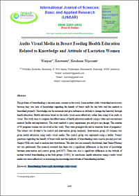 Audio Visual Media in Breast Feeding Health Education Related to Knowledge and Attitude of Lactation Women