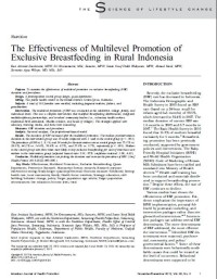 The Effectiveness of Multilevel Promotion of
Exclusive Breastfeeding in Rural Indonesia