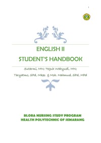 Image of ENGLISH II STUDENT’S HANDBOOK